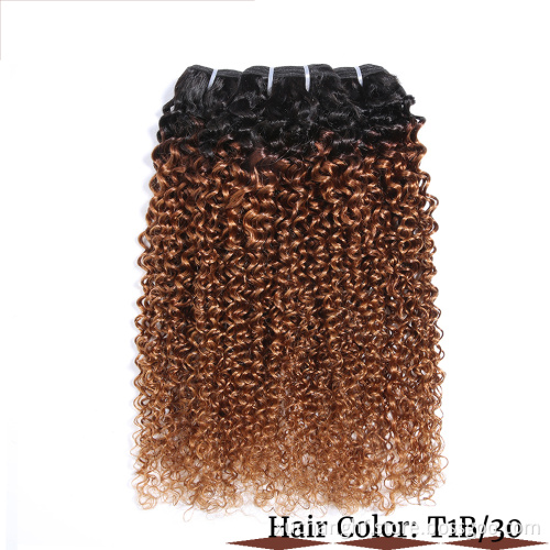 Three Tone Ombre Brazilian Hair Bundles Kinky Curly 1PC Human Hair Extensions 1B/4/30 Remy Hair Weave